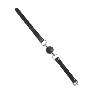 Ouch! Classic Solid Ball Gag Adjustable Leather Strap Black