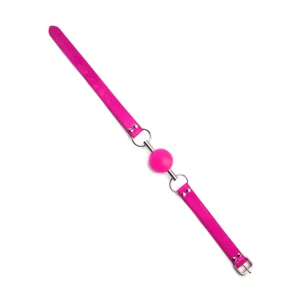 Ouch! Solid Ball Gag Adjustable Leather Strap - Universal Fit