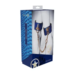 Ouch! Florence Collection Leg Cuffs Blue - Adjustable Bonded Leather