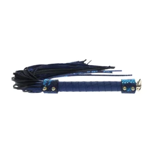 Ouch! Florence Collection Intimate Flogger Blue, Bonded Leather, Iridescent Finish
