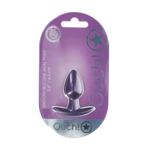 Ouch! Silicone Plug Small 2.6cm – Metallic Purple, Ergonomic Design