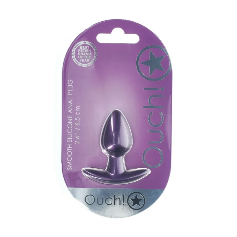Ouch! Silicone Plug Small 2.6cm - Metallic Purple, Ergonomic Design