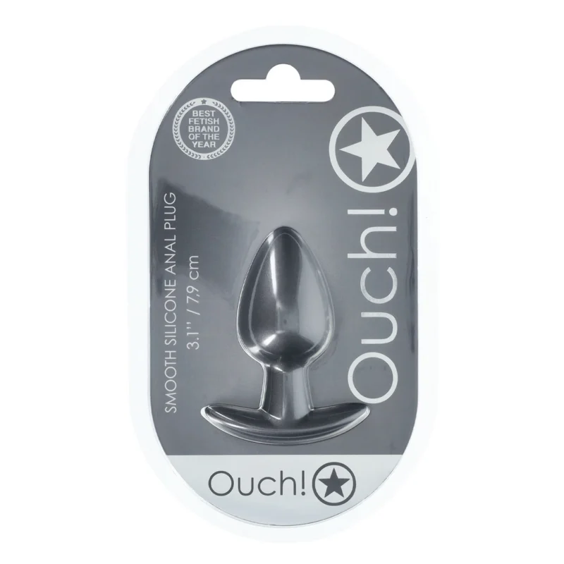 OUCH! Silicone Plug Medium 7.9cm Gunmetal - Smooth Anatomic Model