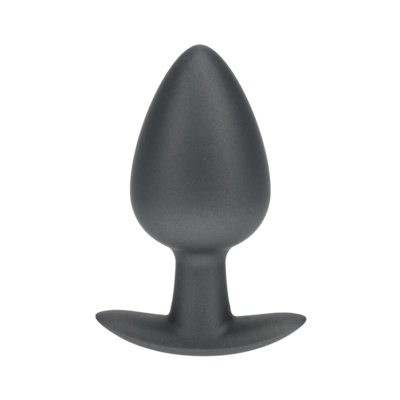 Ouch! Smooth Silicone Plug Large 3.5'' (8.9 cm) Gunmetal Finish