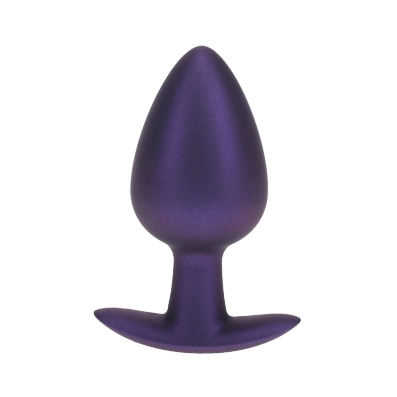 Ouch! Large Silicone Plug 3.5'' Metallic Purple - Smooth Anatomical Model