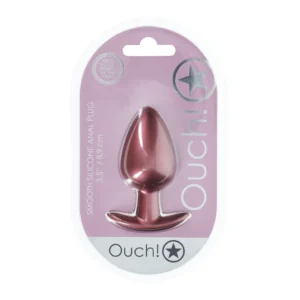 Ouch! Silicone Plug Large 8.9cm Rose Gold - Smooth Surface Design