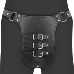 OUCH! Xtreme PU Leather Belt Restraint System Black Adjustable Fit