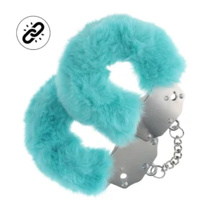 You2Toys Fluffy Anatomic Handcuffs Secure Lock System Blue