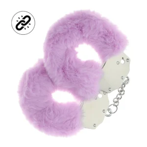 Ouch! Heavy-Duty Fluffy Handcuffs Lavender - Soft Padded Secure Model