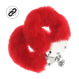 Ouch! Heavy-Duty Soft Plush Handcuffs Red - Adjustable Locking System