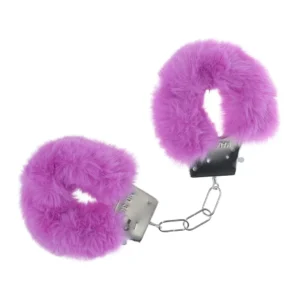 Ouch! Classic Fluffy Handcuffs Purple - Soft Adjustable Steel Restraints