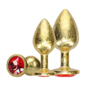Milan Collection Metal Plug Set Gold - 3 Sizes, Aluminum, Jewel Base