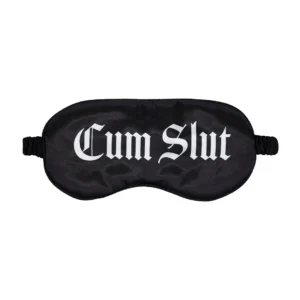 Ouch! Satin Eye Mask Black - Soft Printed Blindfold Adjustable Strap