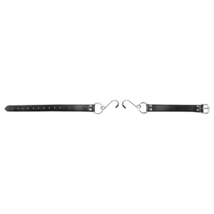 Ouch! Adjustable Leather Strap Hook Gag - Universal Fit, Black