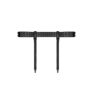 Ouch! Bonded Leather Garter Belt with Skull Accents - Black, Adjustable