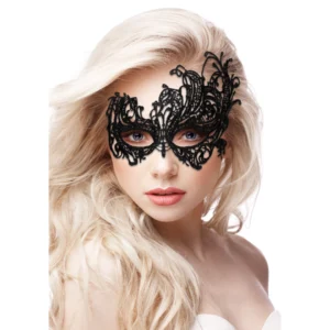OUCH! Royal Black Lace Mask - Elegant Lightweight Venetian Style