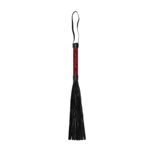 OUCH! Burgundy Faux Leather Impact Whip 38.5cm with Secure Handle
