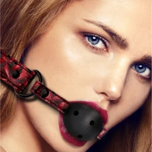 OUCH! Diamond Pattern Adjustable Breathing Ball Gag 62cm Black