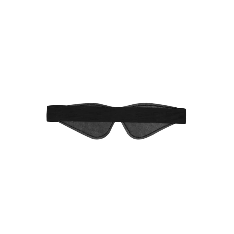 Ouch! Faux-Leather Diamond Pattern Eye Mask Black 19.5cm