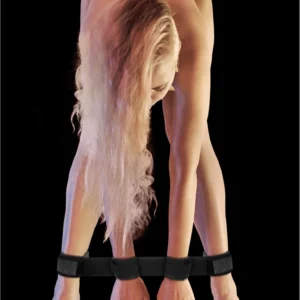 OUCH! Adjustable Black Spreader Bar with Hand & Ankle Restraint System 70cm