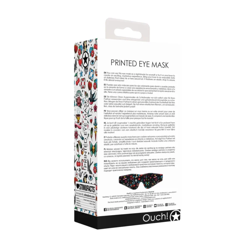 Loving Joy Printed Eye Mask - Adjustable Soft Sleep & Relaxation Cover