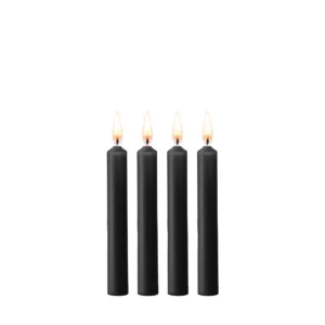 Ouch! Teasing Wax Candles Set - 4 Black Pieces, Low-Temperature Formula