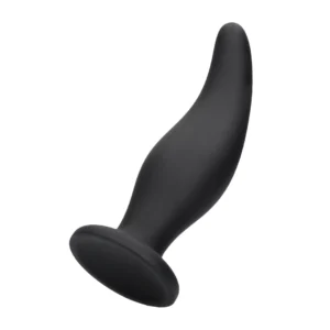 Shots Curve Silicone Intimate Plug with Suction Base Black