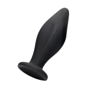 Edgy Silicone Plug with Suction Base - Black, Medium Size