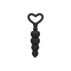 Shots Toys Silicone Flexible Bead Chain 18cm - Black, Soft Texture