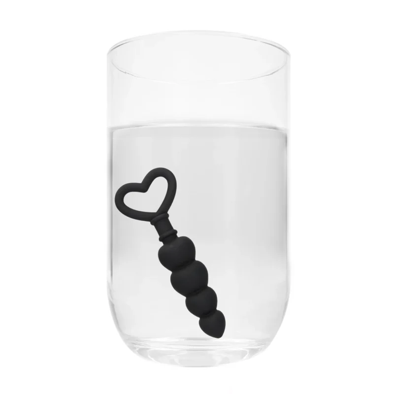 Shots Toys Silicone Flexible Bead Chain 18cm - Black, Soft Texture