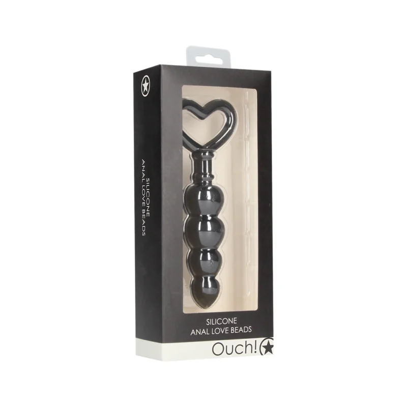 Shots Toys Silicone Flexible Bead Chain 18cm - Black, Soft Texture