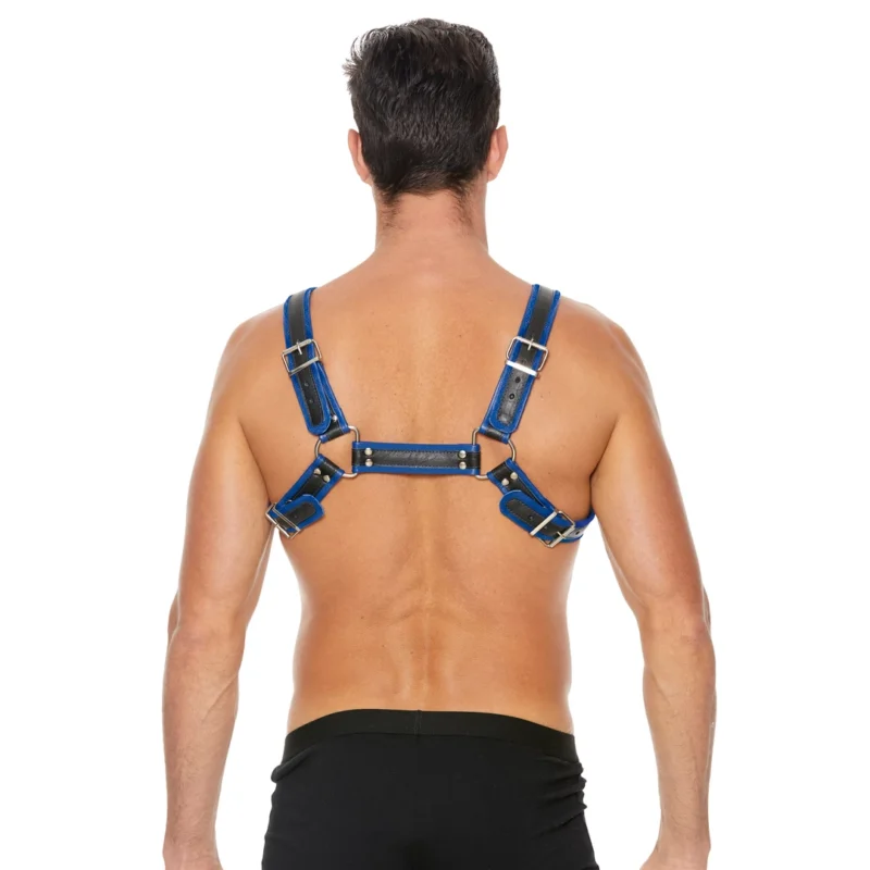 Ouch! Leather Bulldog Harness L/XL - Adjustable Bonded Leather Straps