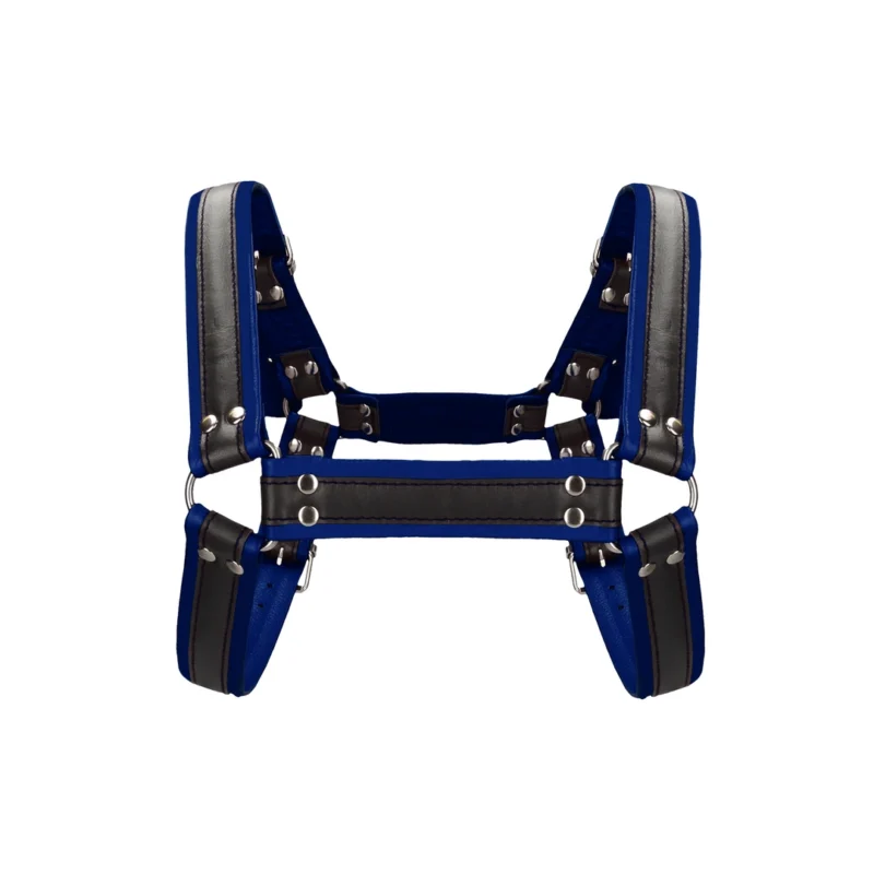 Ouch! Leather Bulldog Harness L/XL - Adjustable Bonded Leather Straps