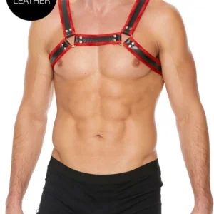 Kiotos Leather Bulldog Harness S/M - Adjustable Bonded Leather Chest Strap