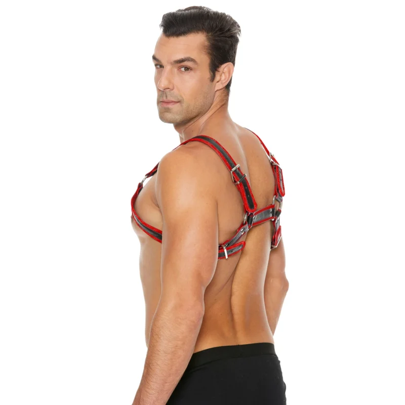 Kiotos Leather Bulldog Harness S/M - Adjustable Bonded Leather Chest Strap