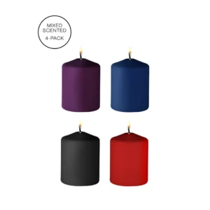 Tease Candles Set - Low-Temperature, Multicolor, 4-Pack by Tease