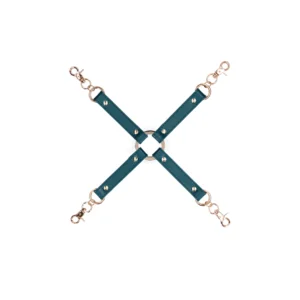 Ouch Halo Hogtie Connector - Luxurious Gold & Leather Look Restraint