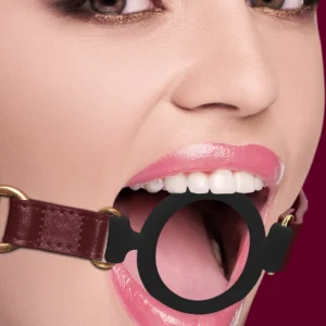 Ouch Halo Silicone Open Ring Gag - Elegant Black & Gold Design