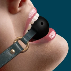 Ouch Halo Gold-Accented Breathable Intimate Ball Gag, Adjustable Strap