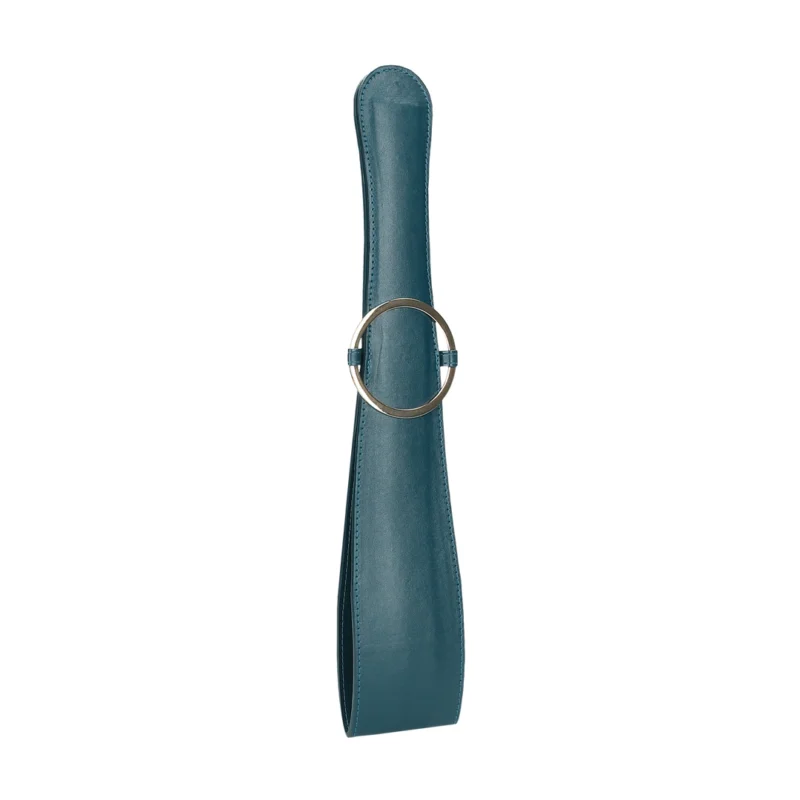 Ouch! Halo Belt Flogger - Gold-Accented Faux Leather, 45 cm