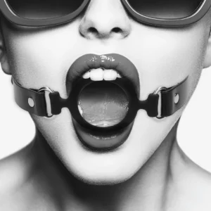 Master Series Silicone Adjustable Restraint Ring Gag Black 4cm