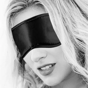ToyJoy Satin Eye Mask Adjustable Black Soft Fabric Strap