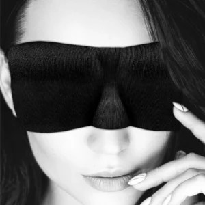 LoversPremium Satin Curvy Eye Mask - Adjustable Sensory Cover Black