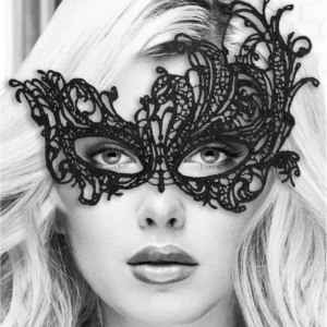 OUCH! Royal Black Lace Mask - Lightweight Venetian-Style Accessory