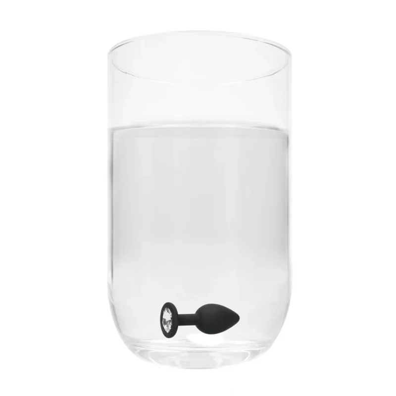 Dolce Piccante Silicone Plug with Removable Gem, Black, Medium