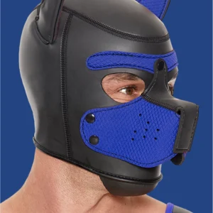OUCH! Neoprene Puppy Mask Blue - Adjustable Detachable Muzzle Hood