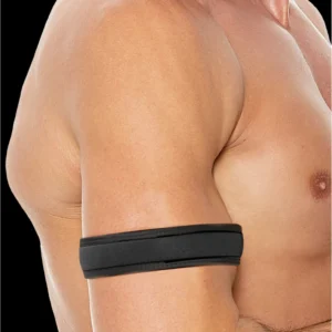 OUCH! Neoprene Wristbands Adjustable Black - Durable Role Play Accessory