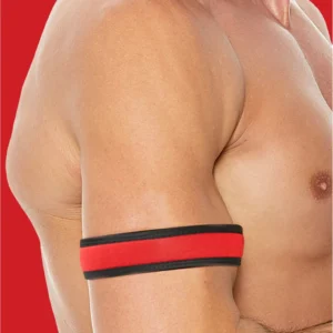 OUCH! Neoprene Arm Bracelets Adjustable Black - Stylish Roleplay Accessory
