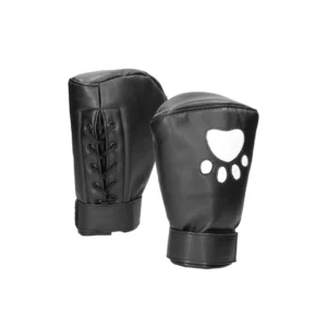 Ouch! Neoprene Paw Mittens - Adjustable Black Boxing Gloves Style