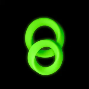 Ouch! Glow in the Dark Comfort Ring Set 2pcs Flexible Green